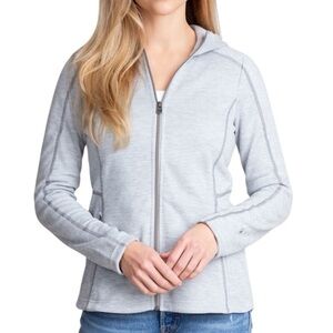 Kuhl Full Zip Hooded Jacket Fleece Sweatshirt Lighweight Gray Size XL